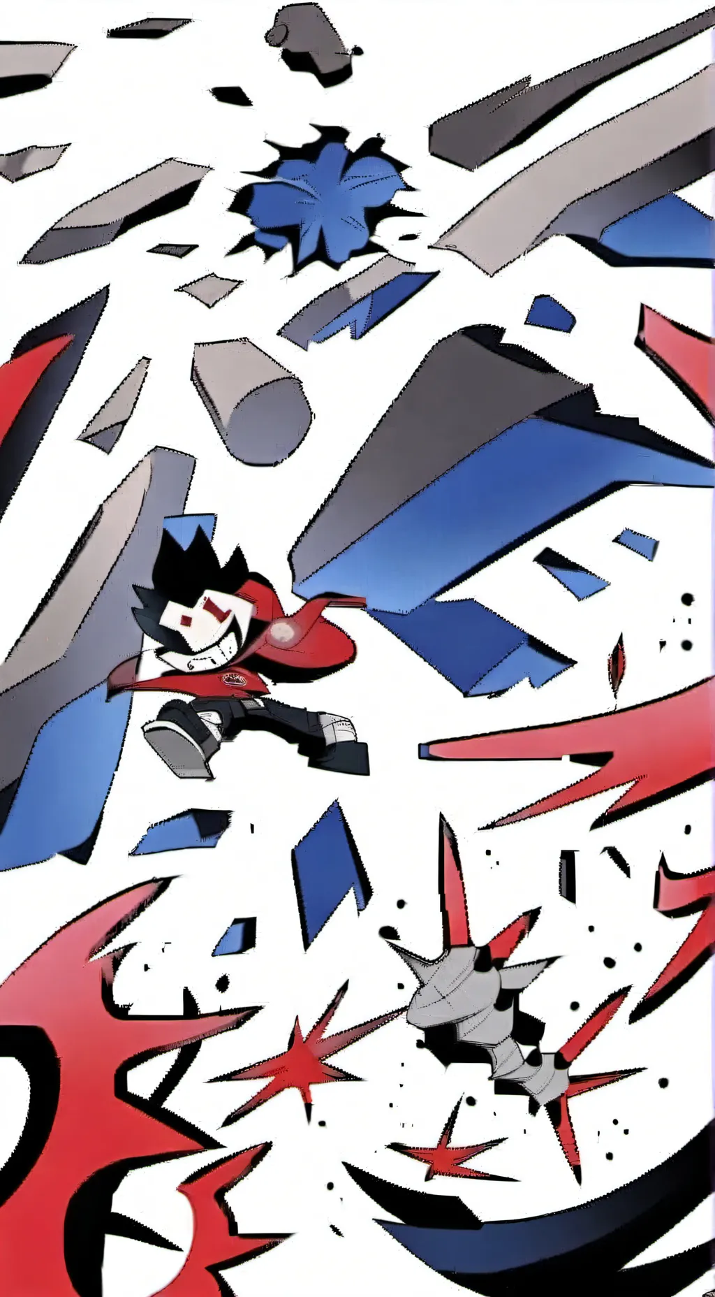 ai character: (sonadow ❤️🖤🩵) background