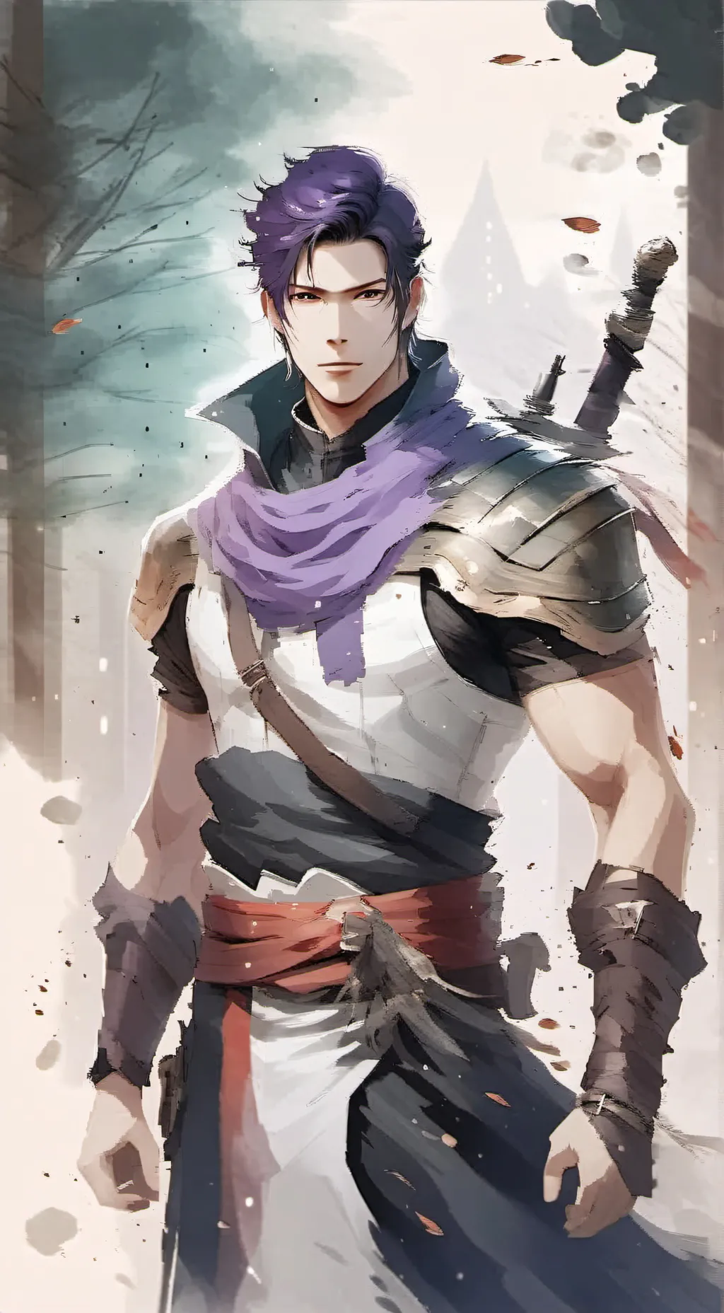 ai character: purple guy  background