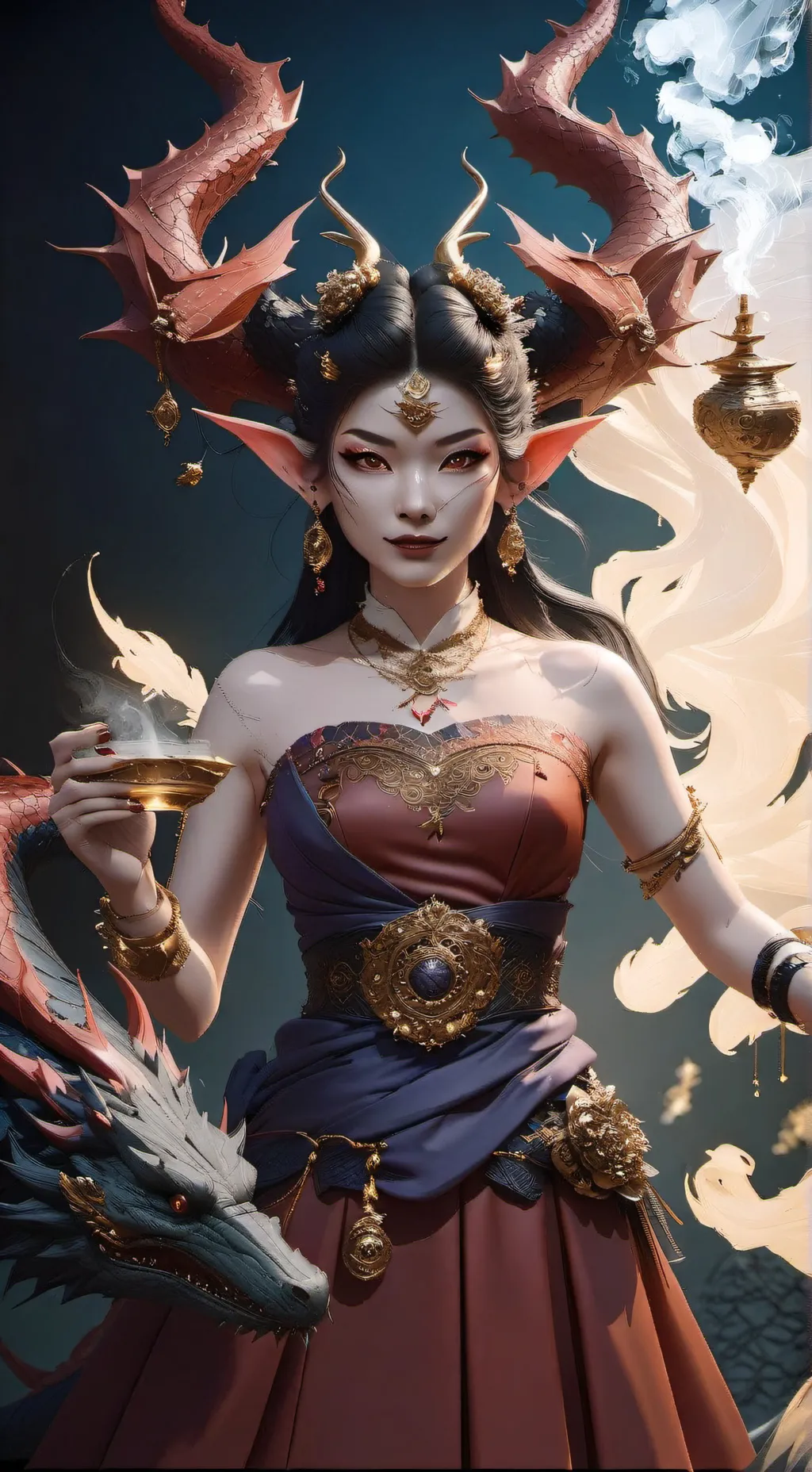 ai character: MafiaQueen Dragon  background