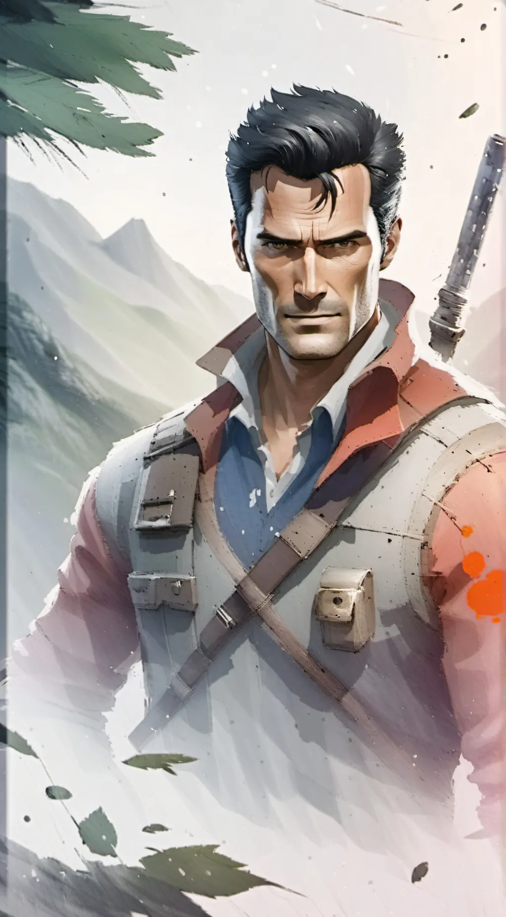 ai character: Ash contra el mal background