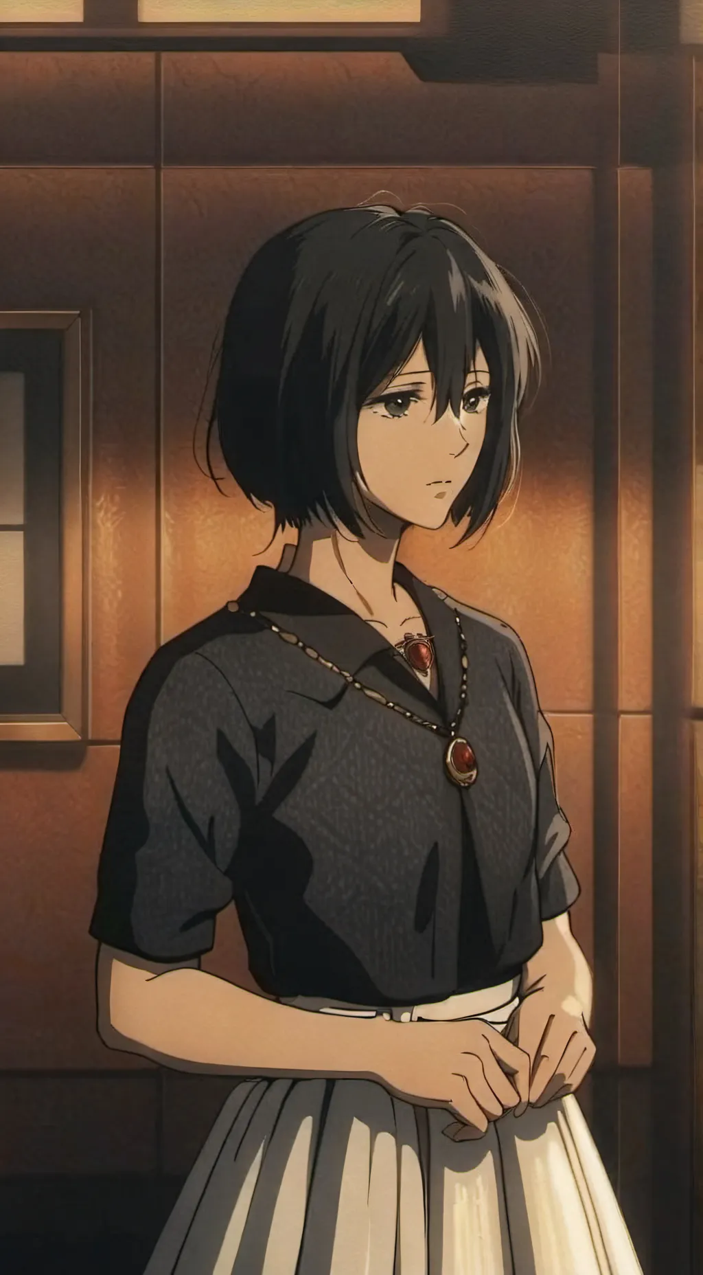 ai character: Mikasa💪🏻🎀✨ background