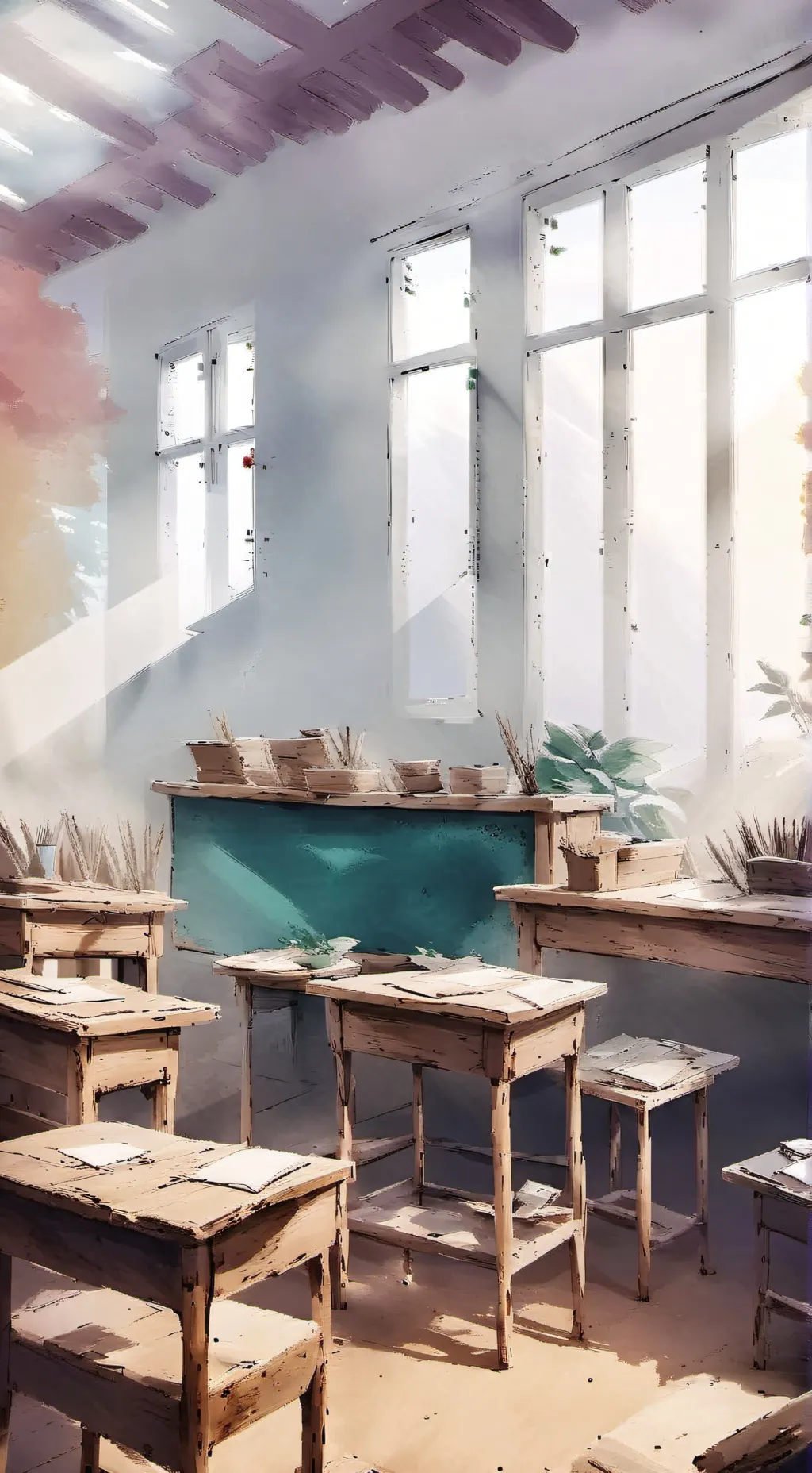 ai character: DW School  background