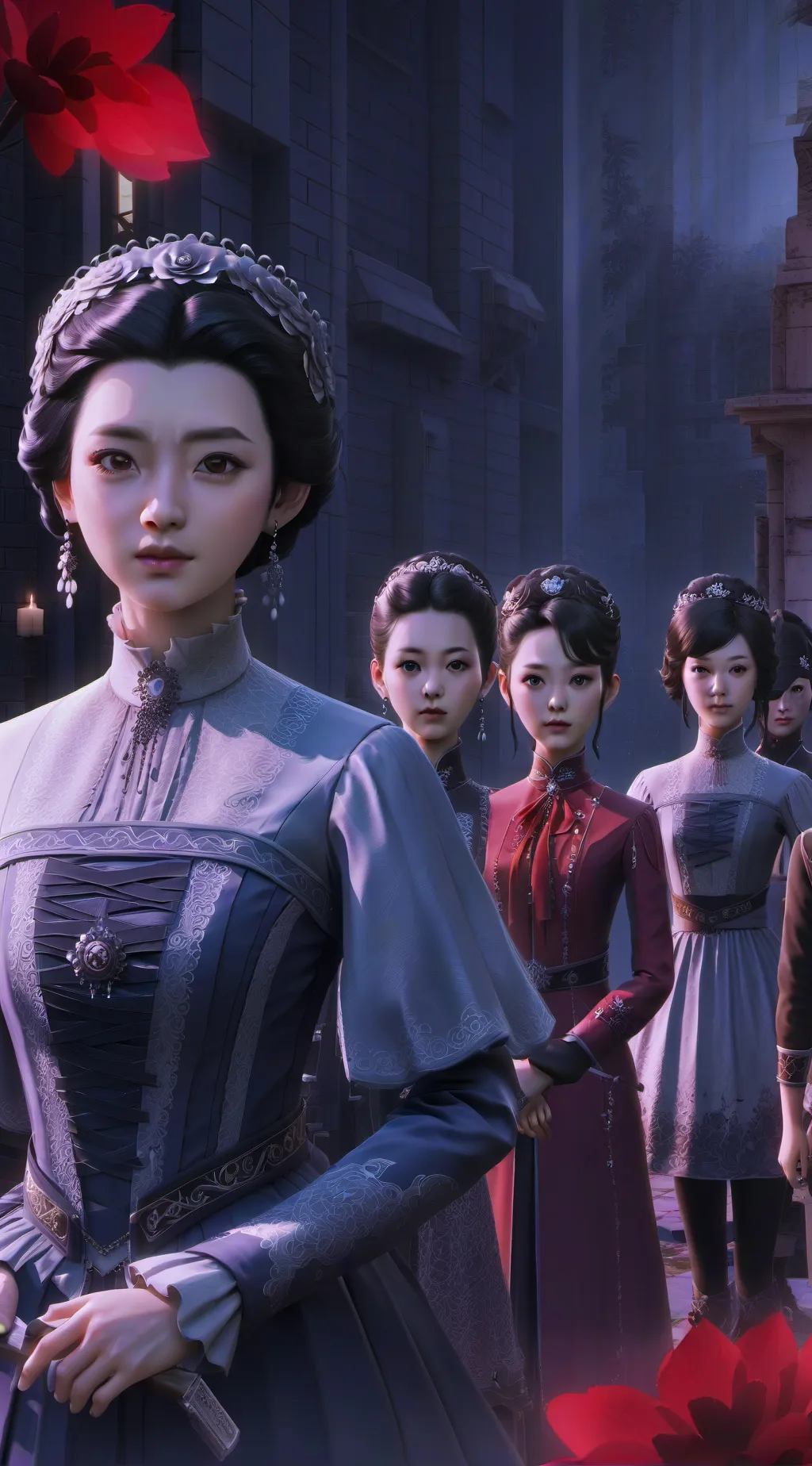 ai character: 4 sisters  background