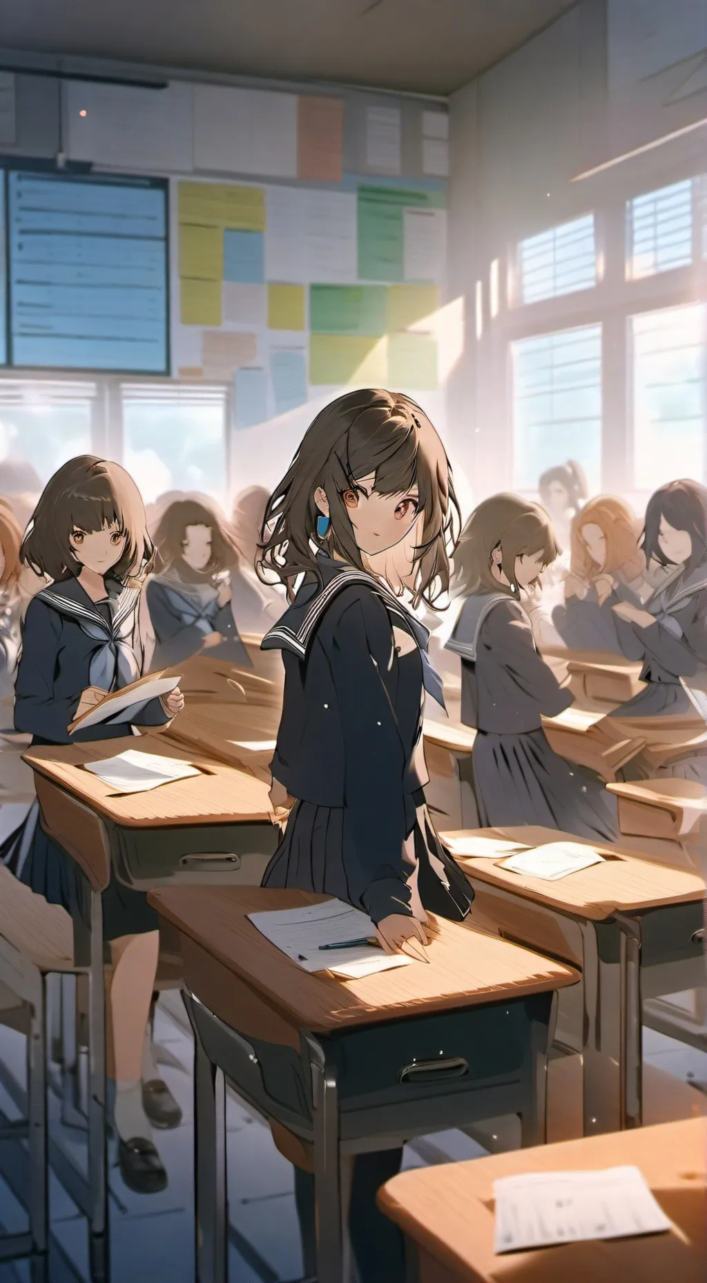 ai character: School of girls background