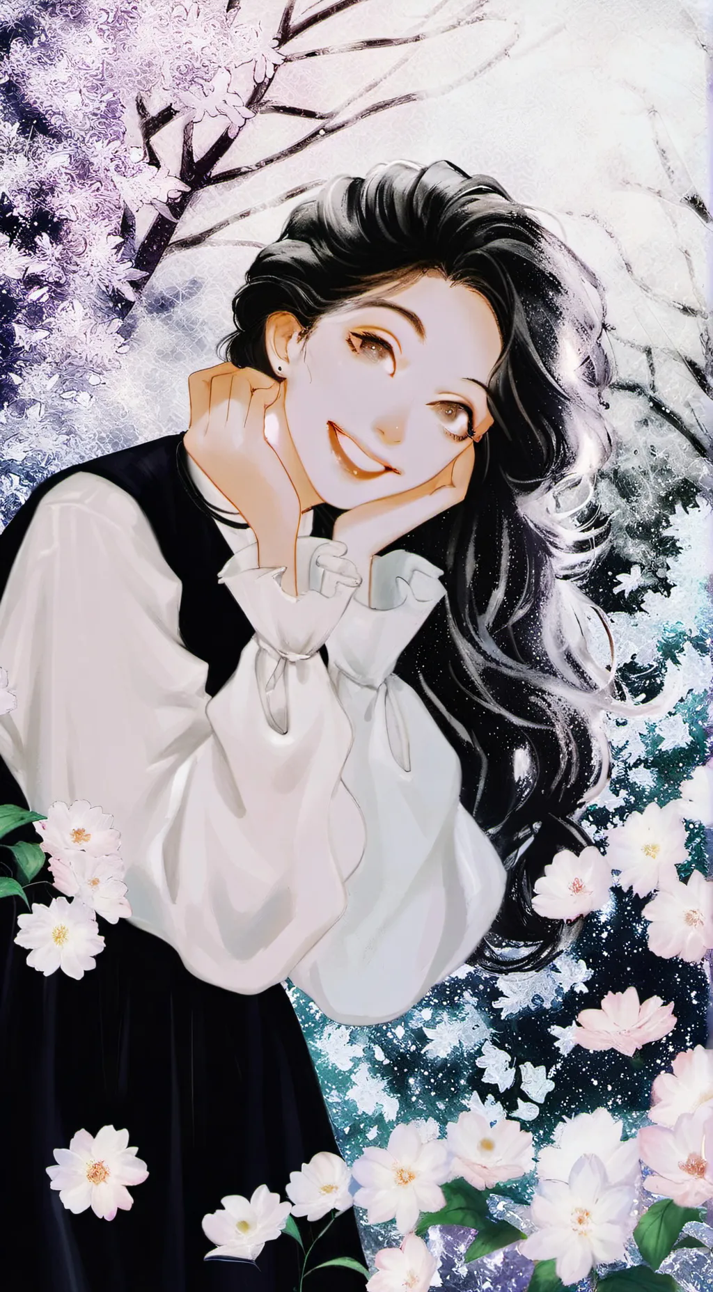 ai character: shrimptea🦐🍵 background