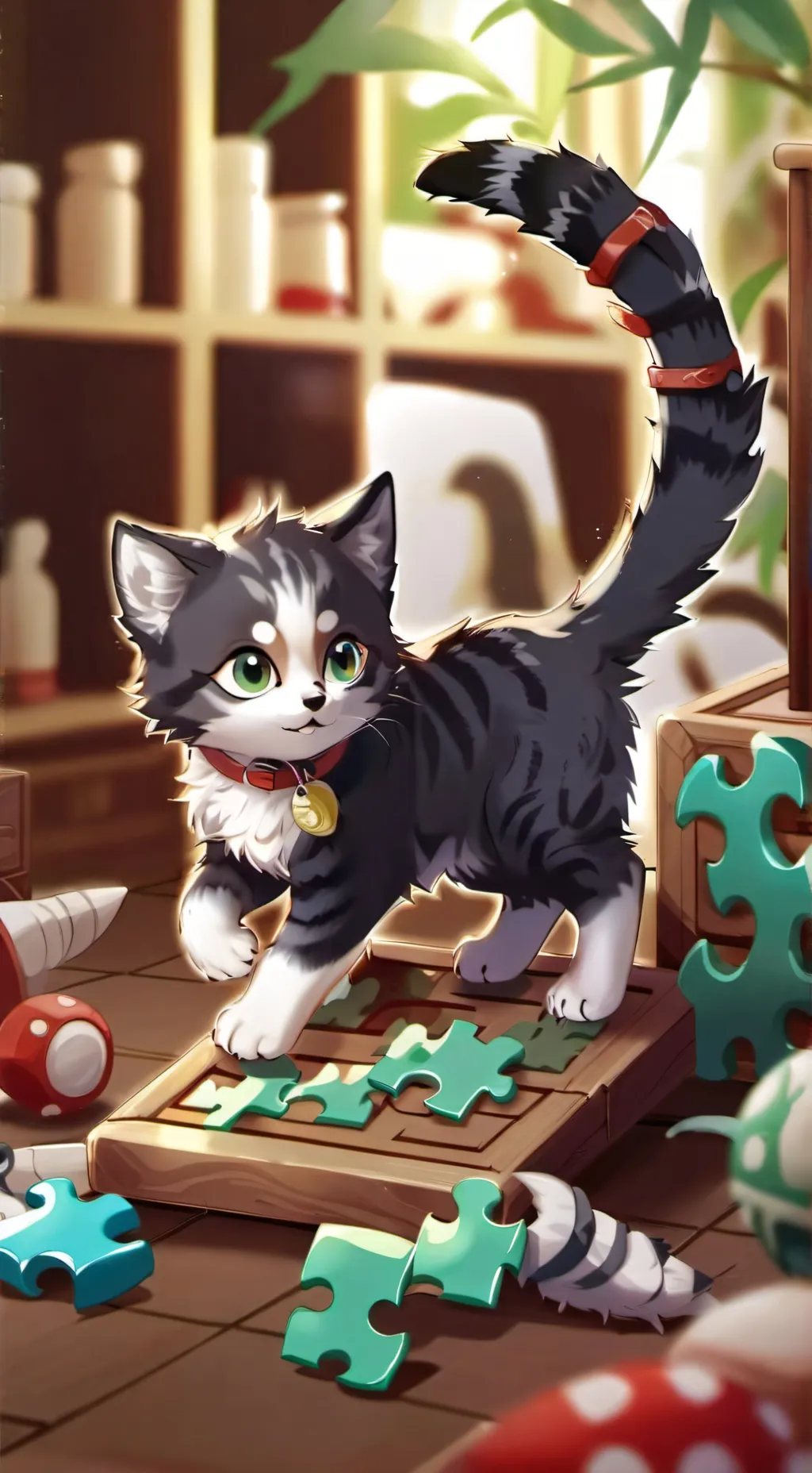 ai character: dumb kitten  background
