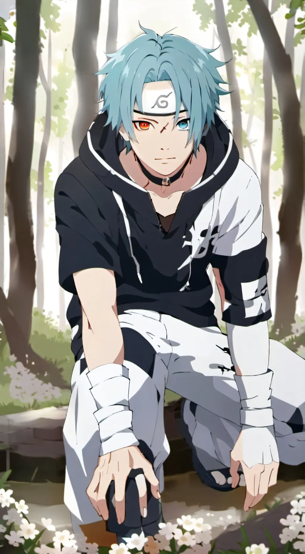 ai character: Sasuke  background