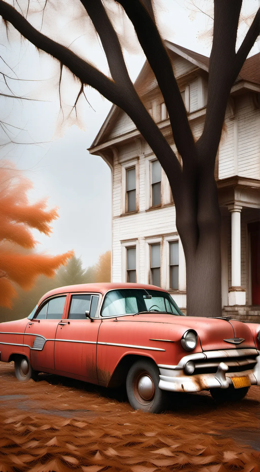 ai character: Abandoned street, background