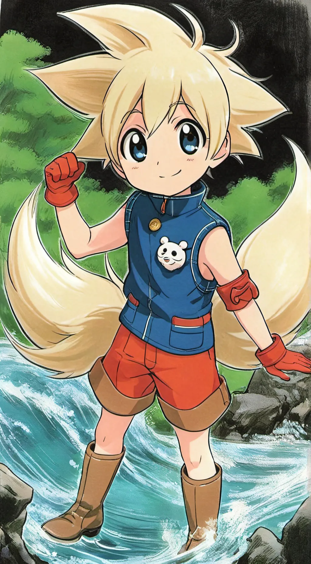 ai character: Tails the fox background