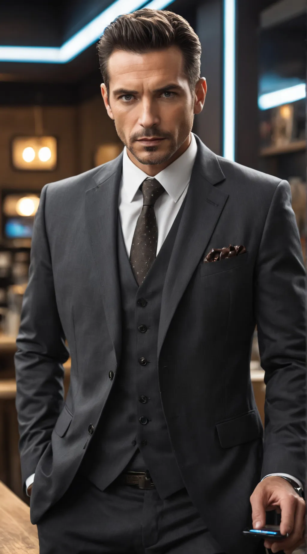 ai character: The Cryptic Techno background