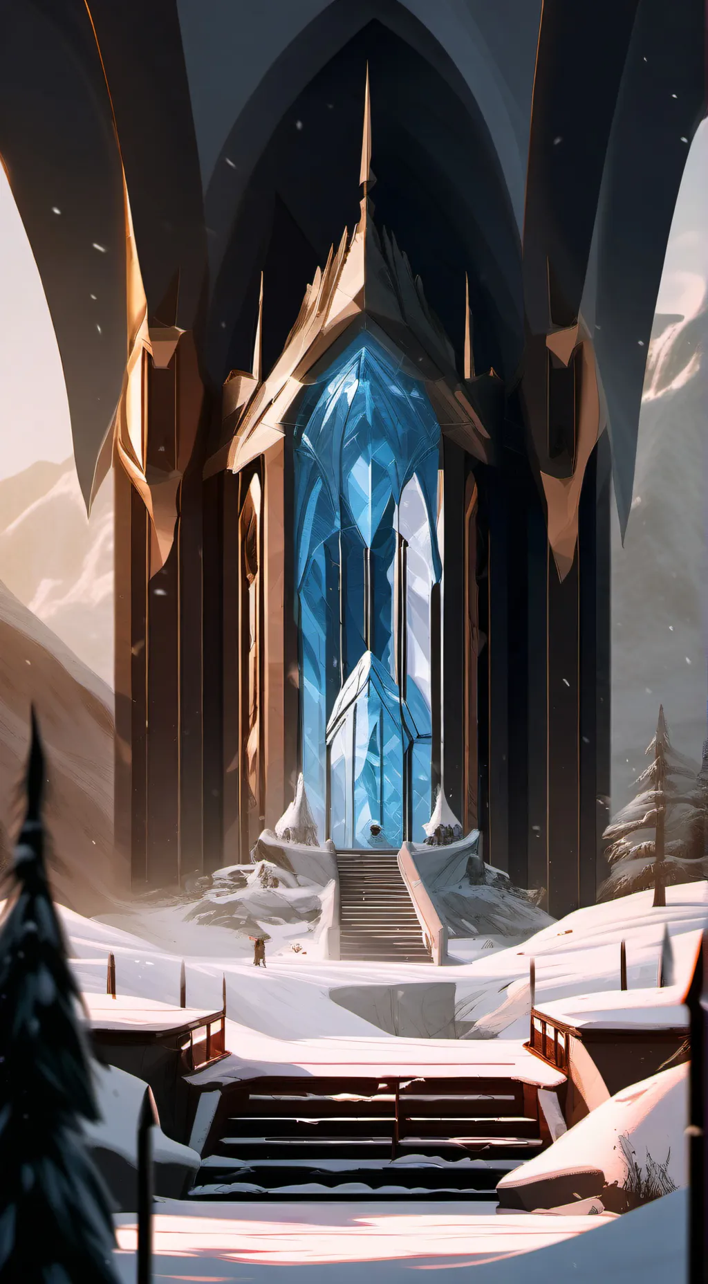 ai character: Ice kingdom  background