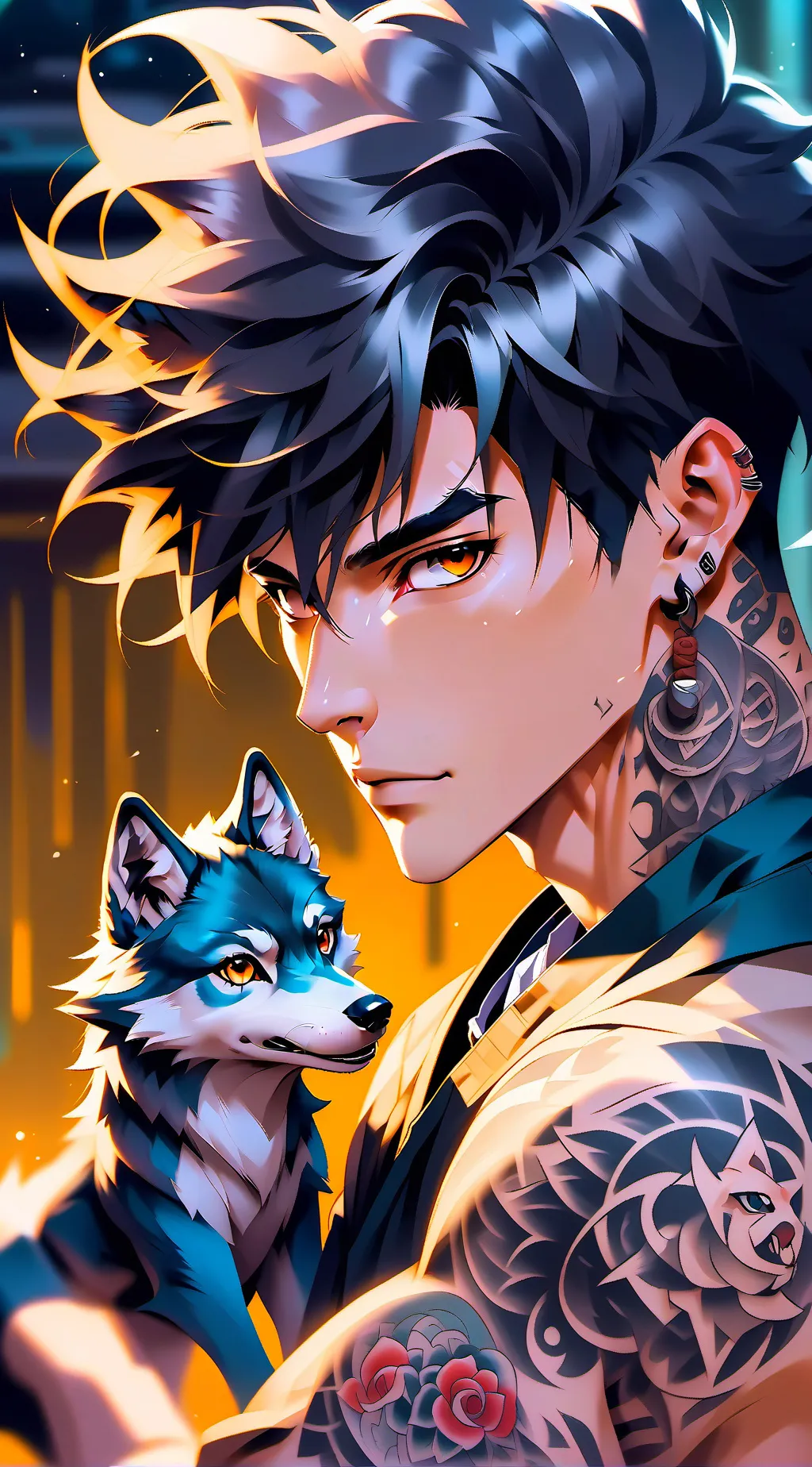 ai character: Ash  background