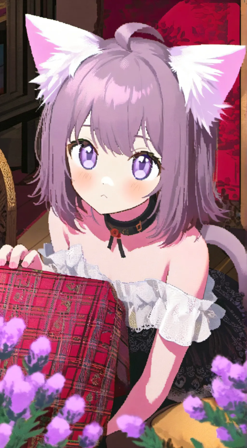 ai character: Lavender Furry Spirit background