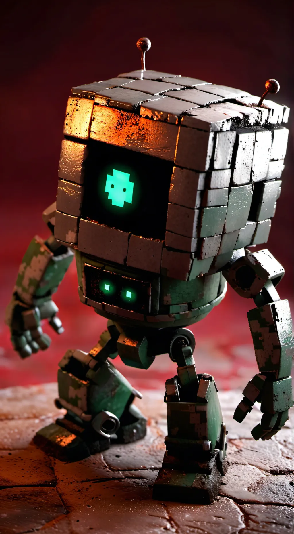 ai character: Green shape(robot) background