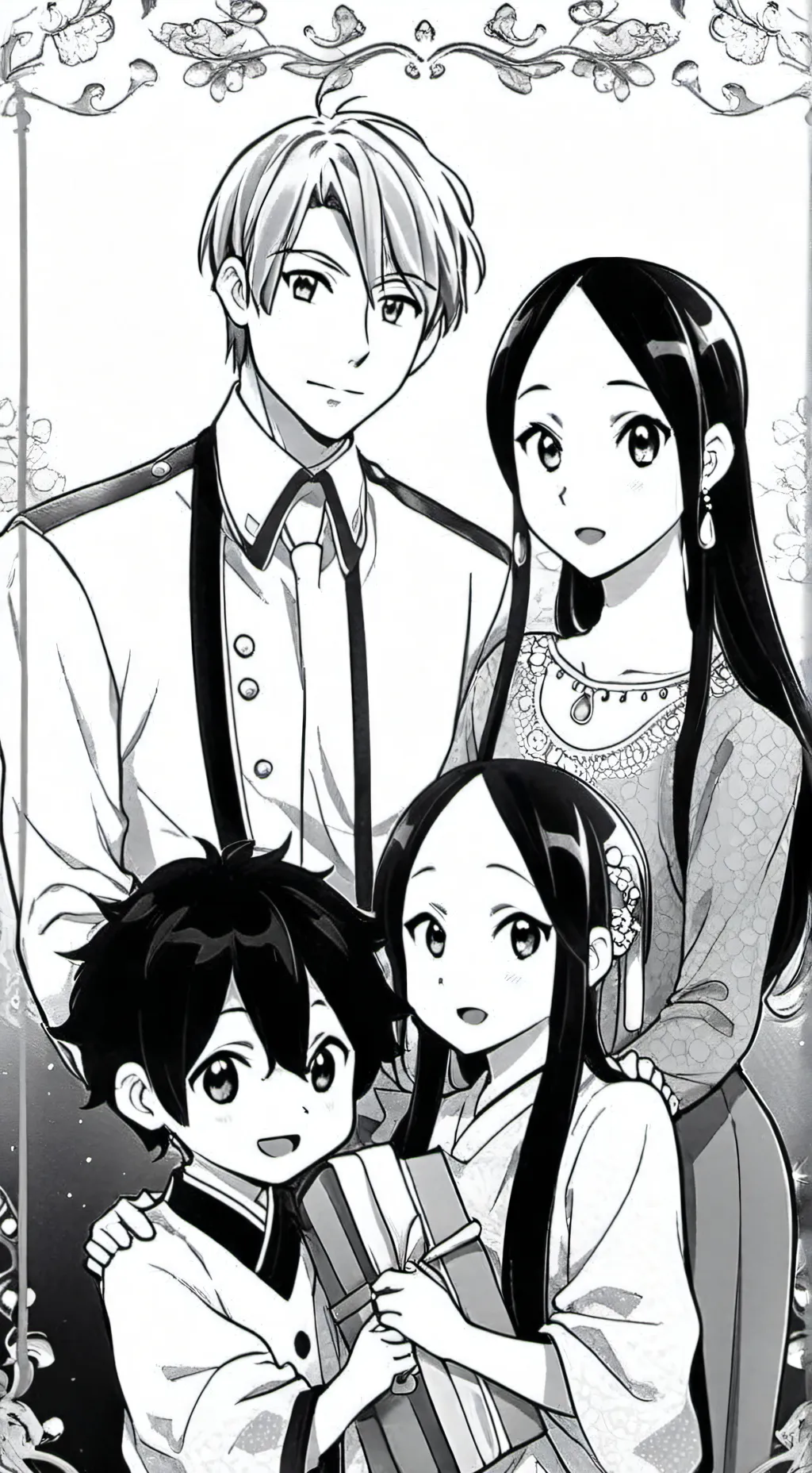 ai character: familia de país background