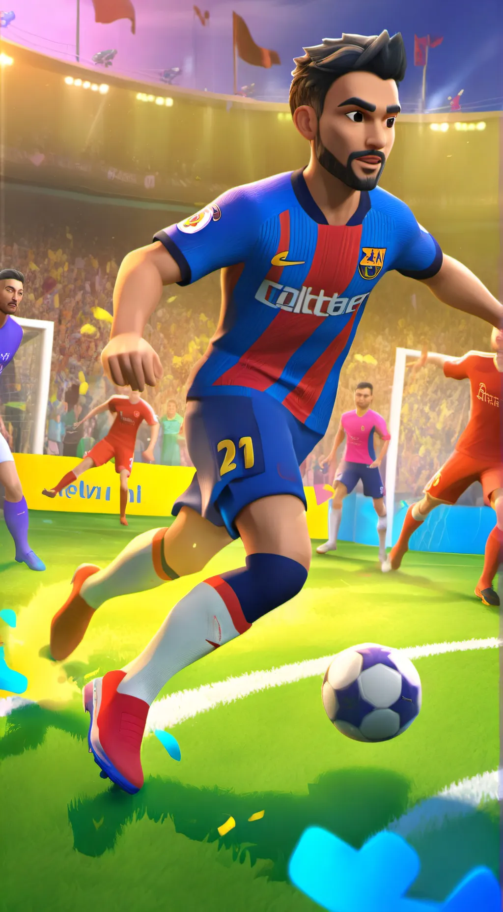 ai character: Partido de futbol background