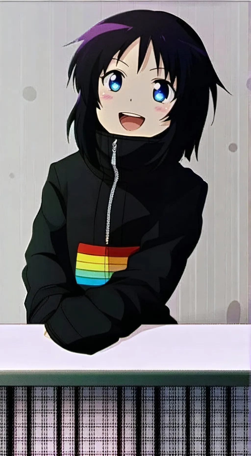 ai character: Emo Girl-salesman background