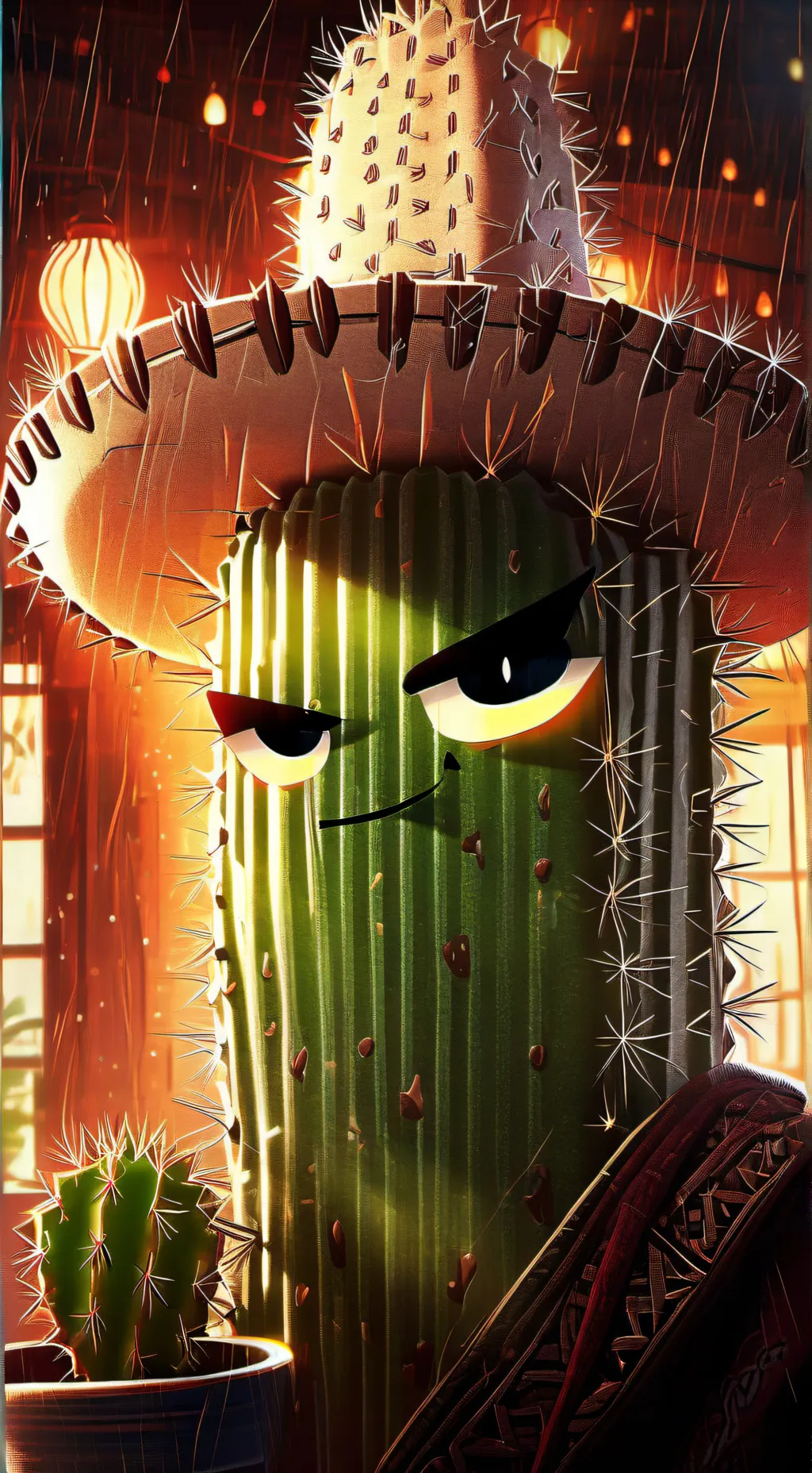 ai character: cactus background