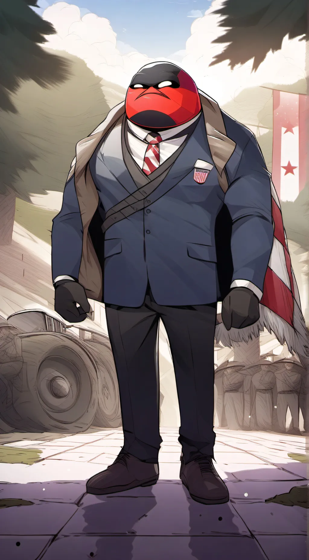 ai character: Ch on a roadtrip background