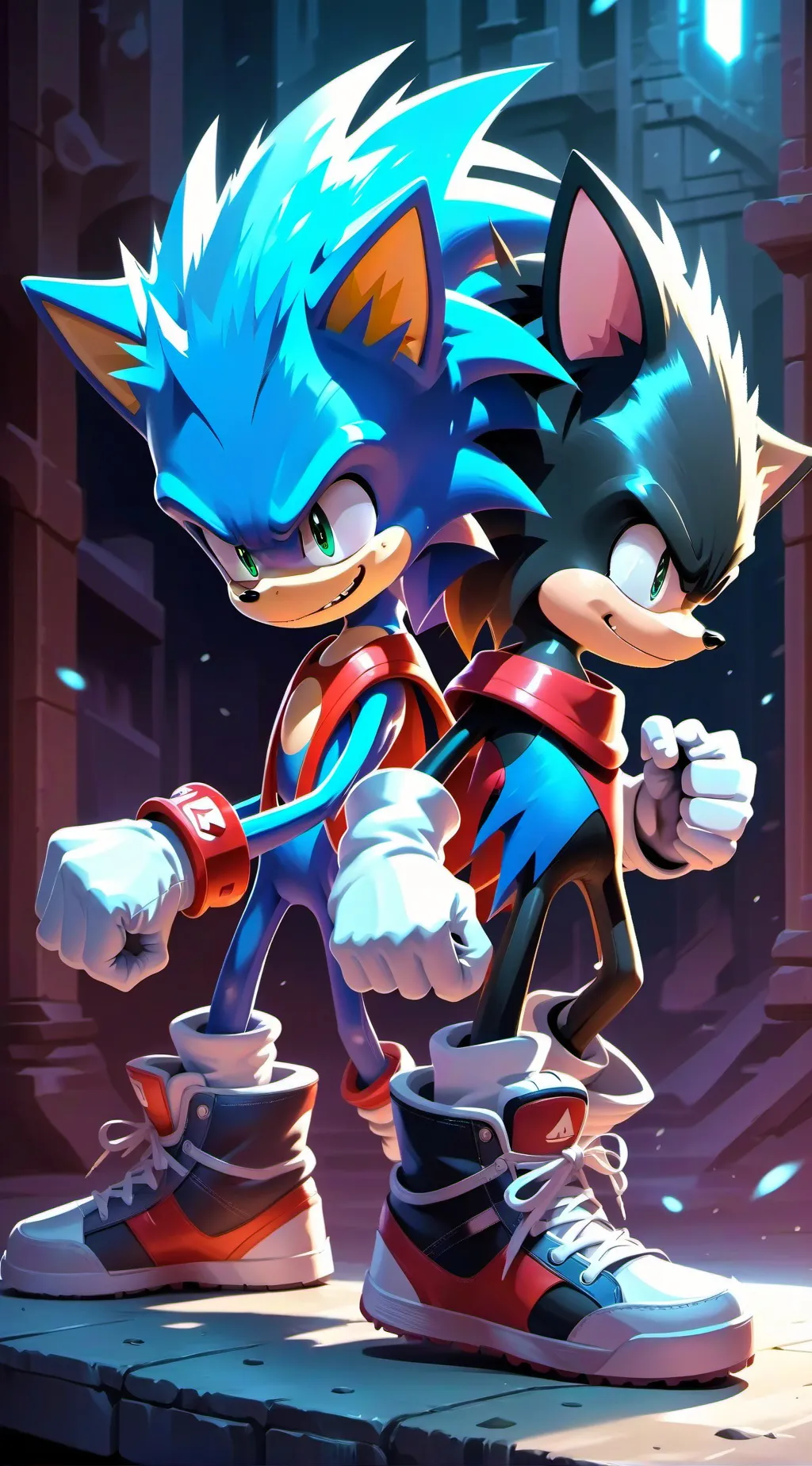 ai character: Sonic & Shadow  background