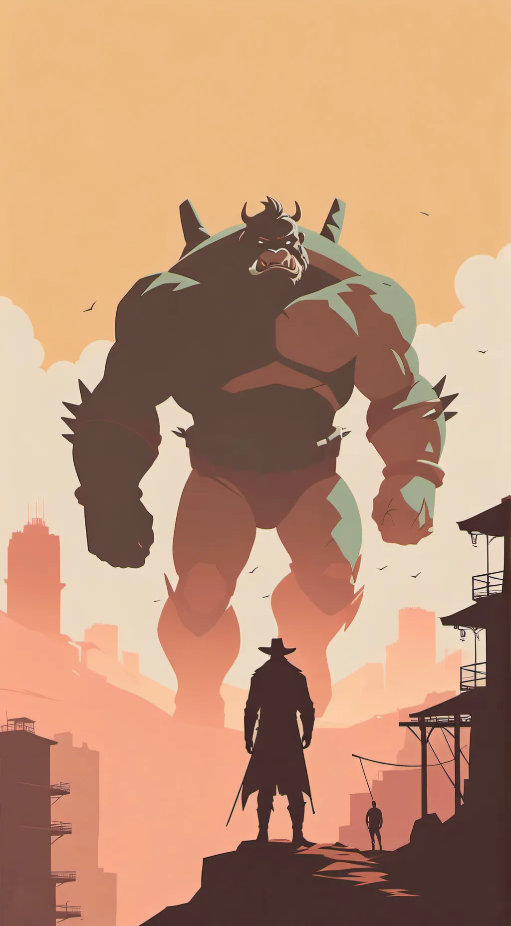 ai character: Godzilla  background