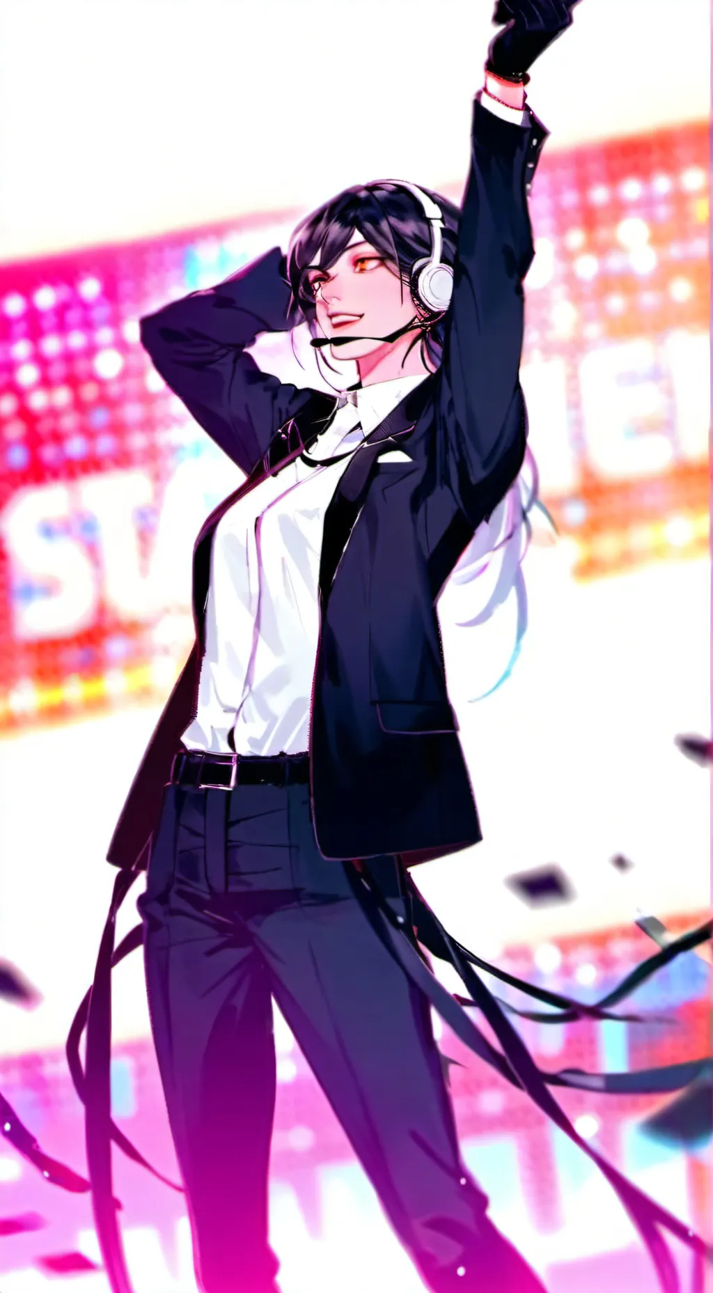 ai character: speaker woman background