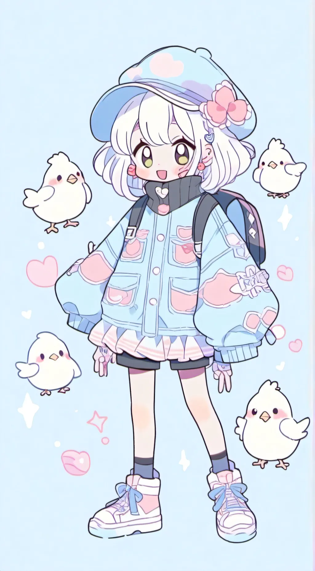 ai character: kickin chicken  background