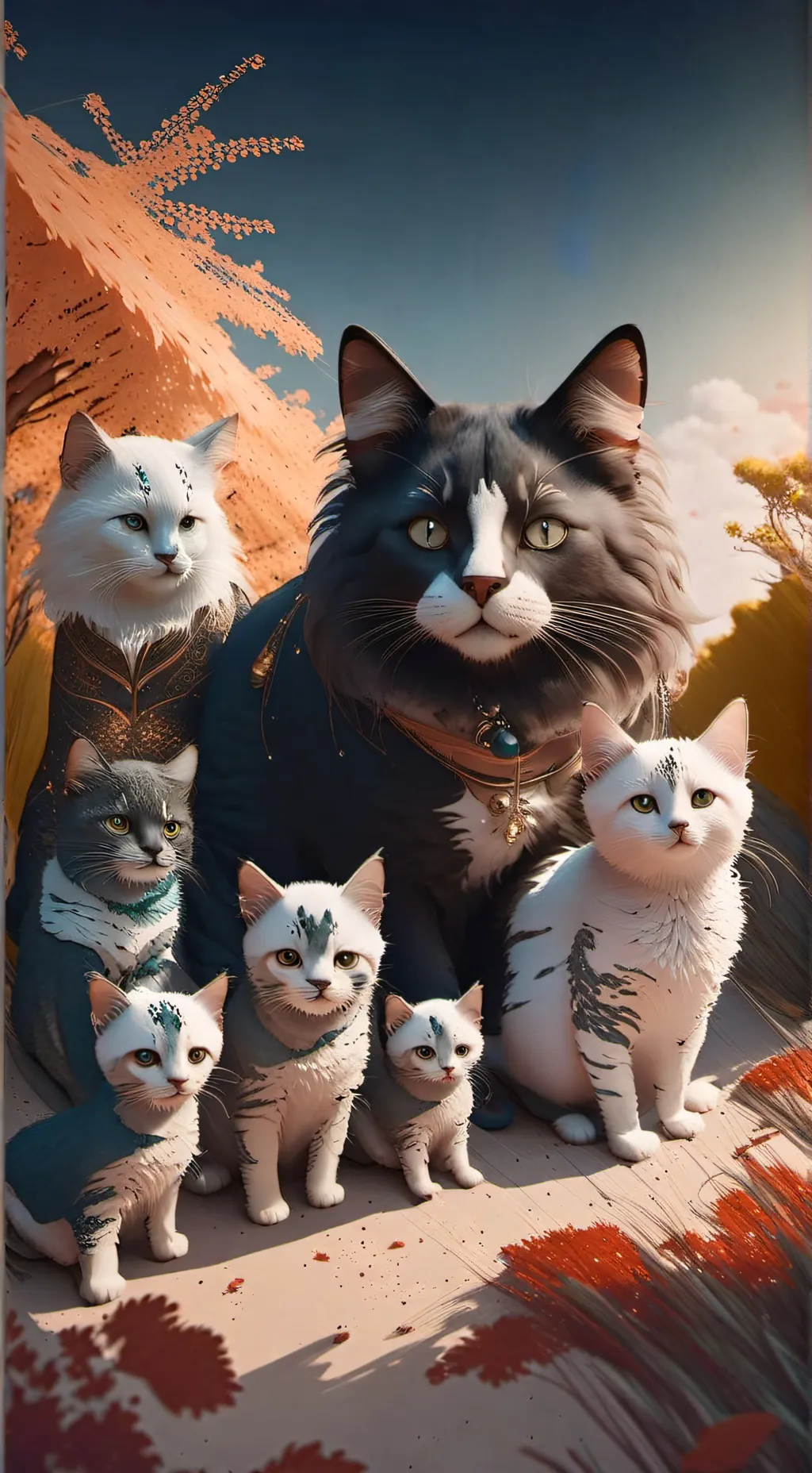 ai character: cats, cuz why not? background