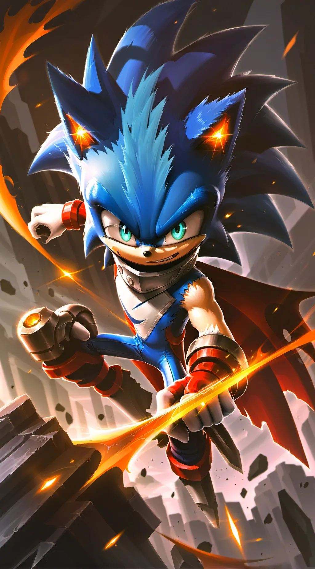 ai character: Asonic-rex  background