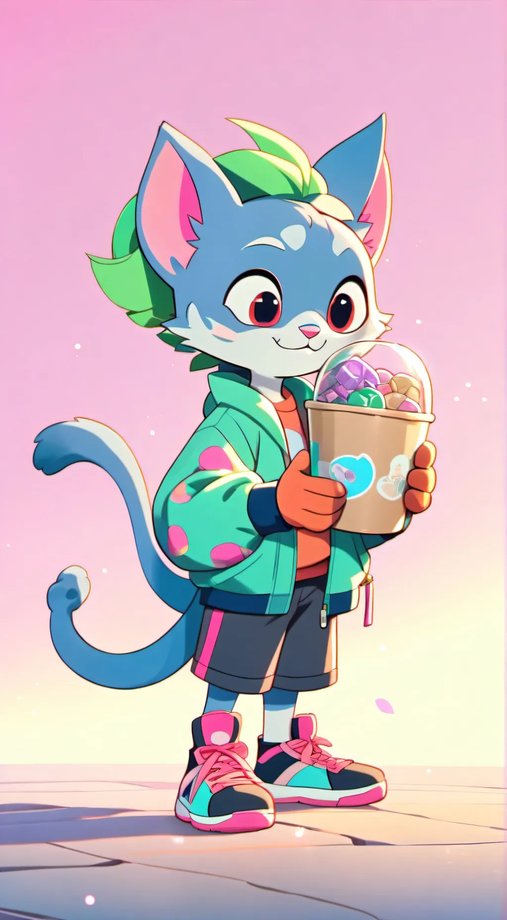 ai character: gatito tomioka background