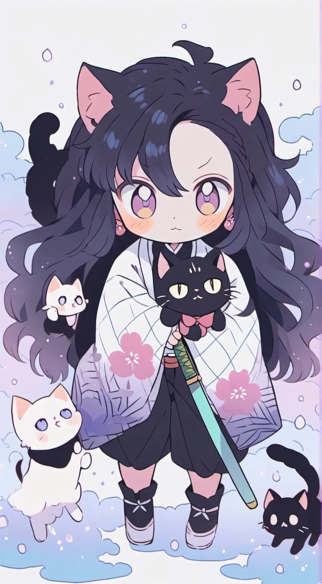 ai character: Kny x y/n cat! background