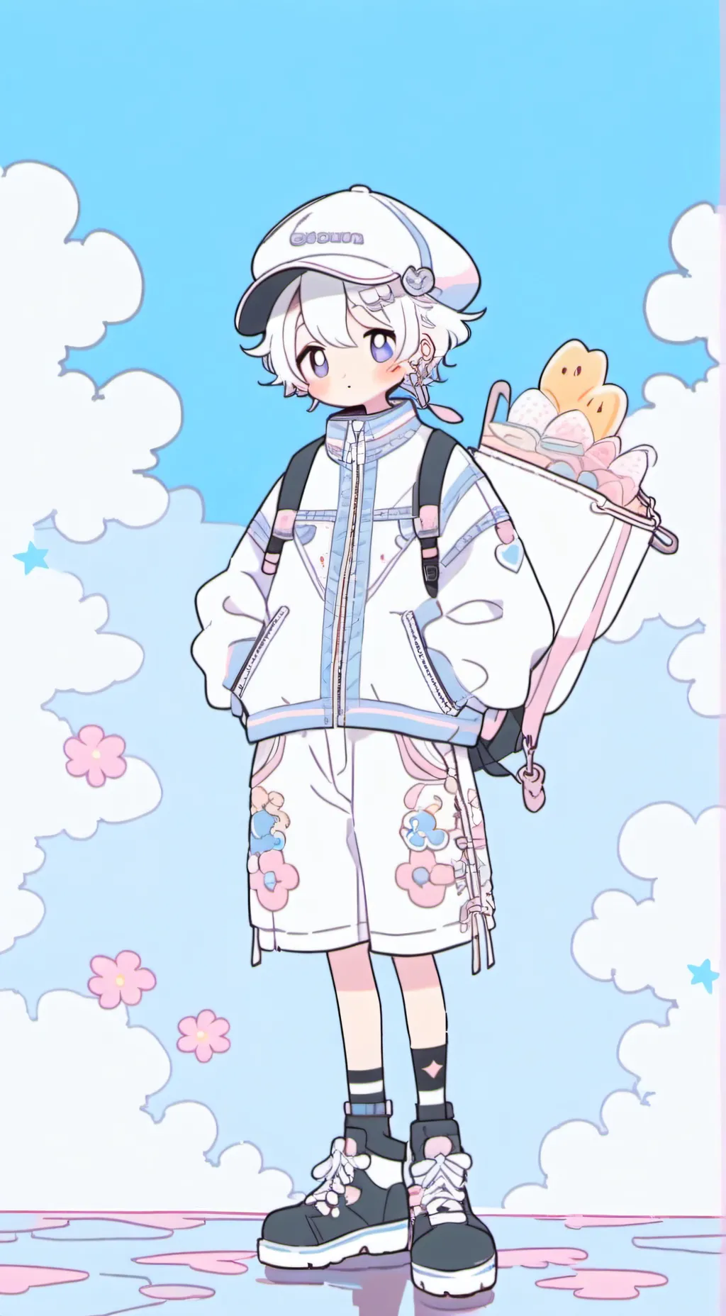 ai character: kickin chicken  background