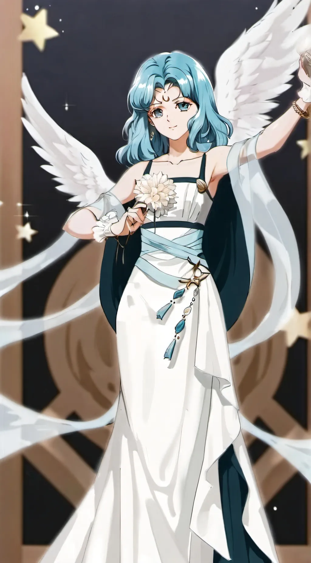 ai character: Aqua background