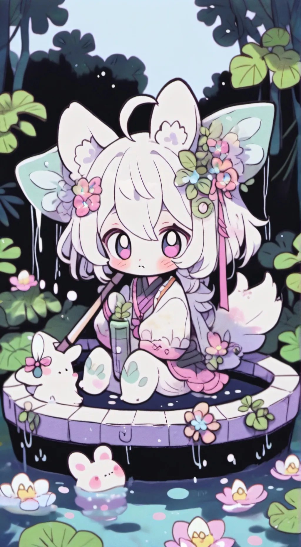 ai character: 🩵DW POOL!✨ background