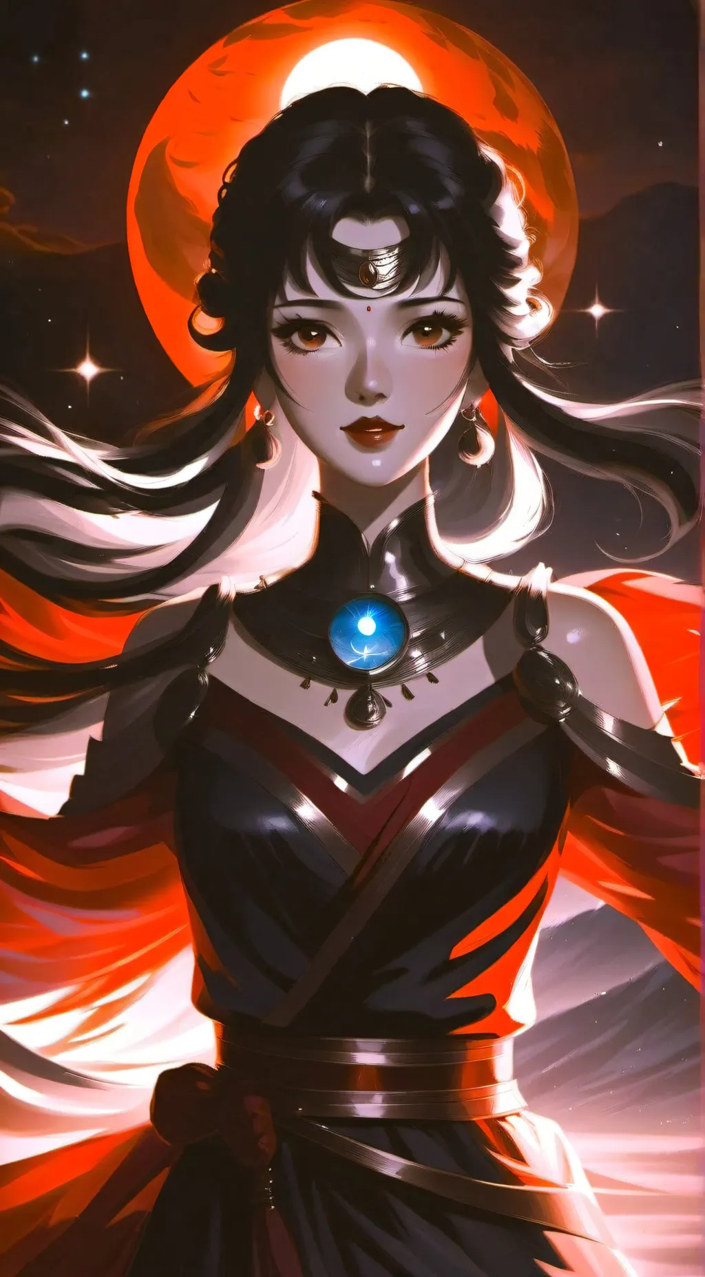 ai character: Luna..  background