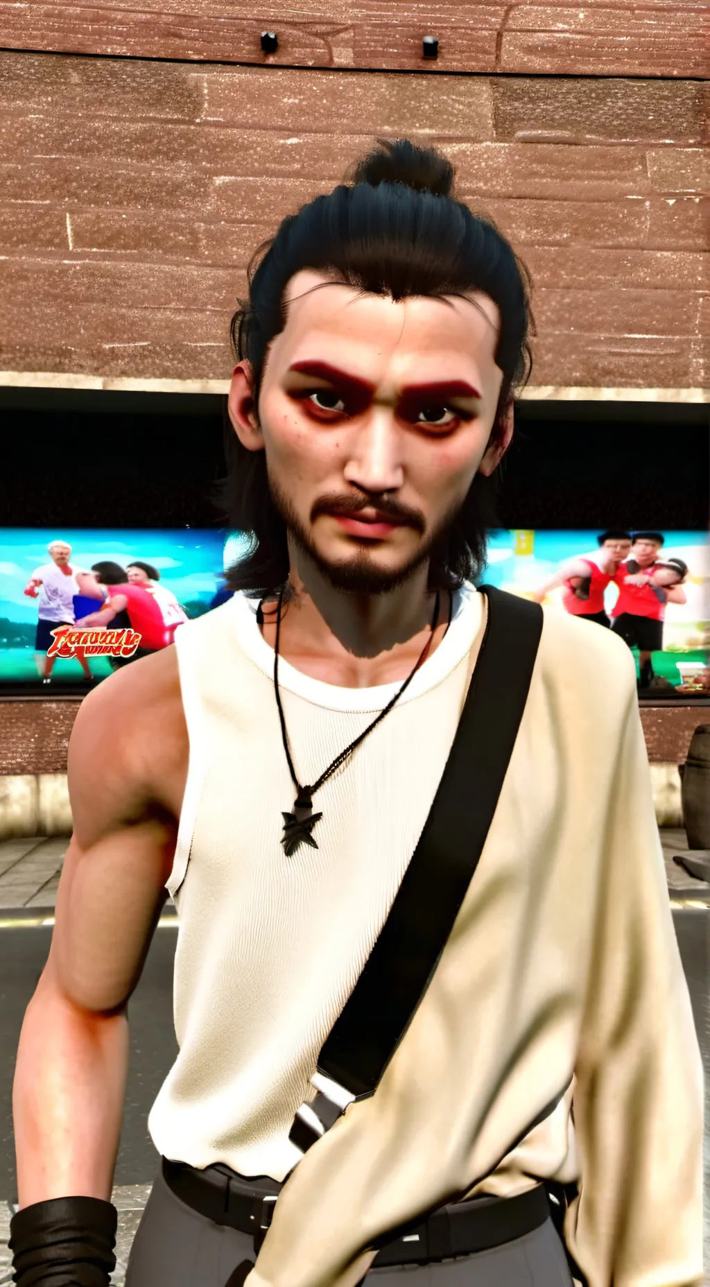 ai character: чёрный мж background