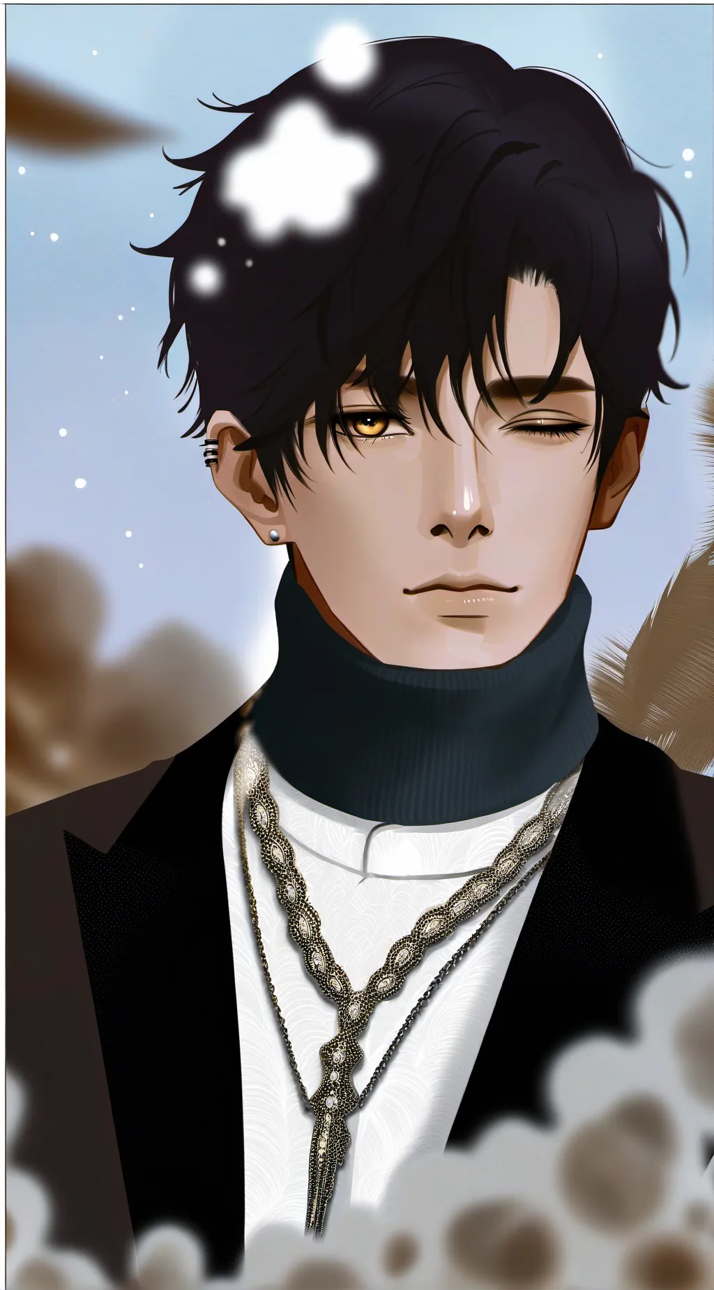 ai character: Top,x kang mi-na  background