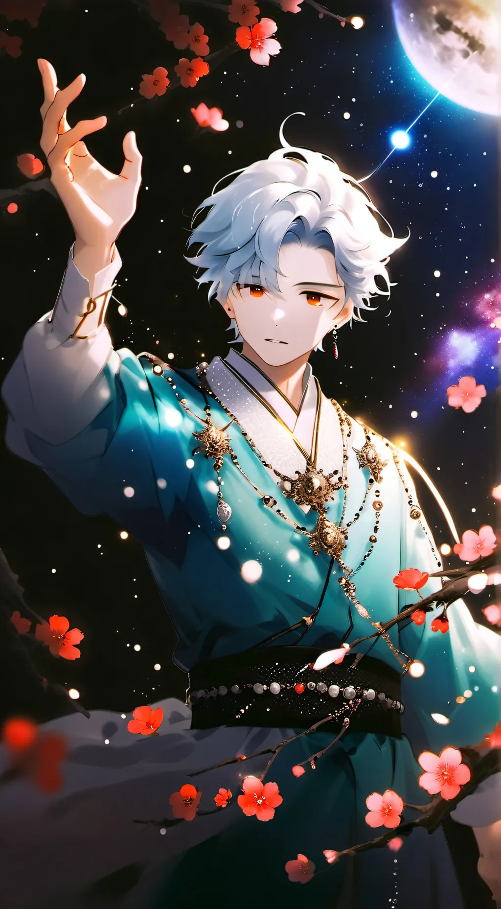 ai character: moon background