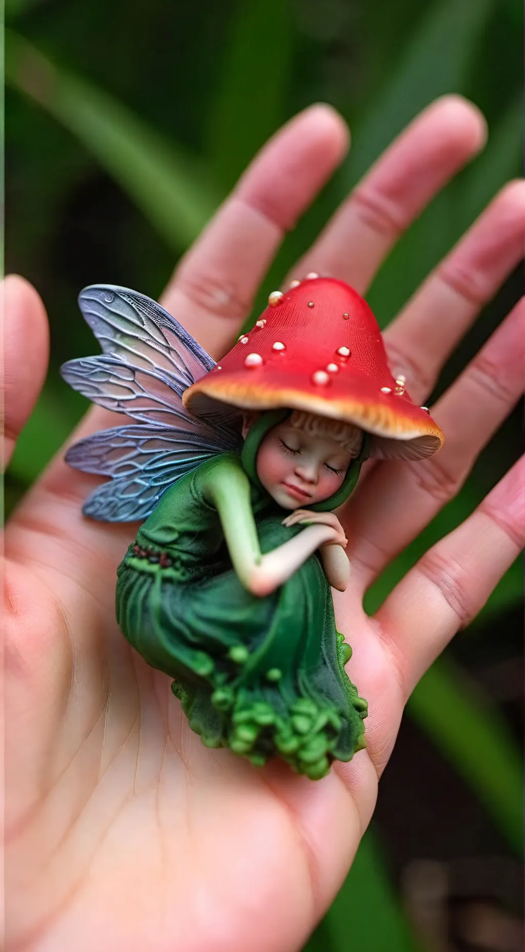 ai character: mushroom fairy background