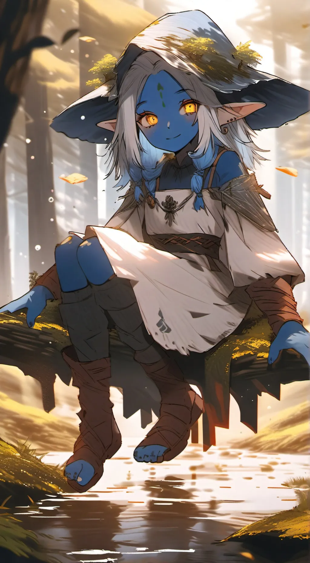 ai character: Blue Goblin background