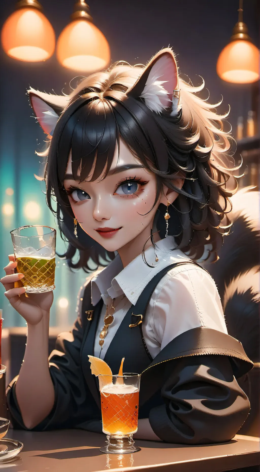 ai character: Skunk Cat Spirit background