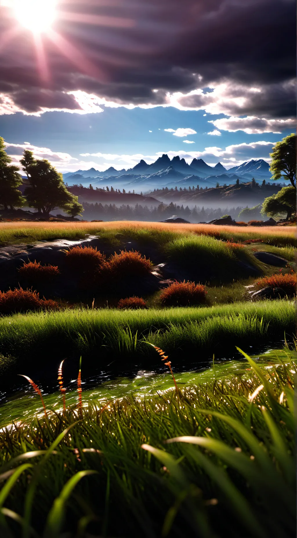 ai character: Grass background