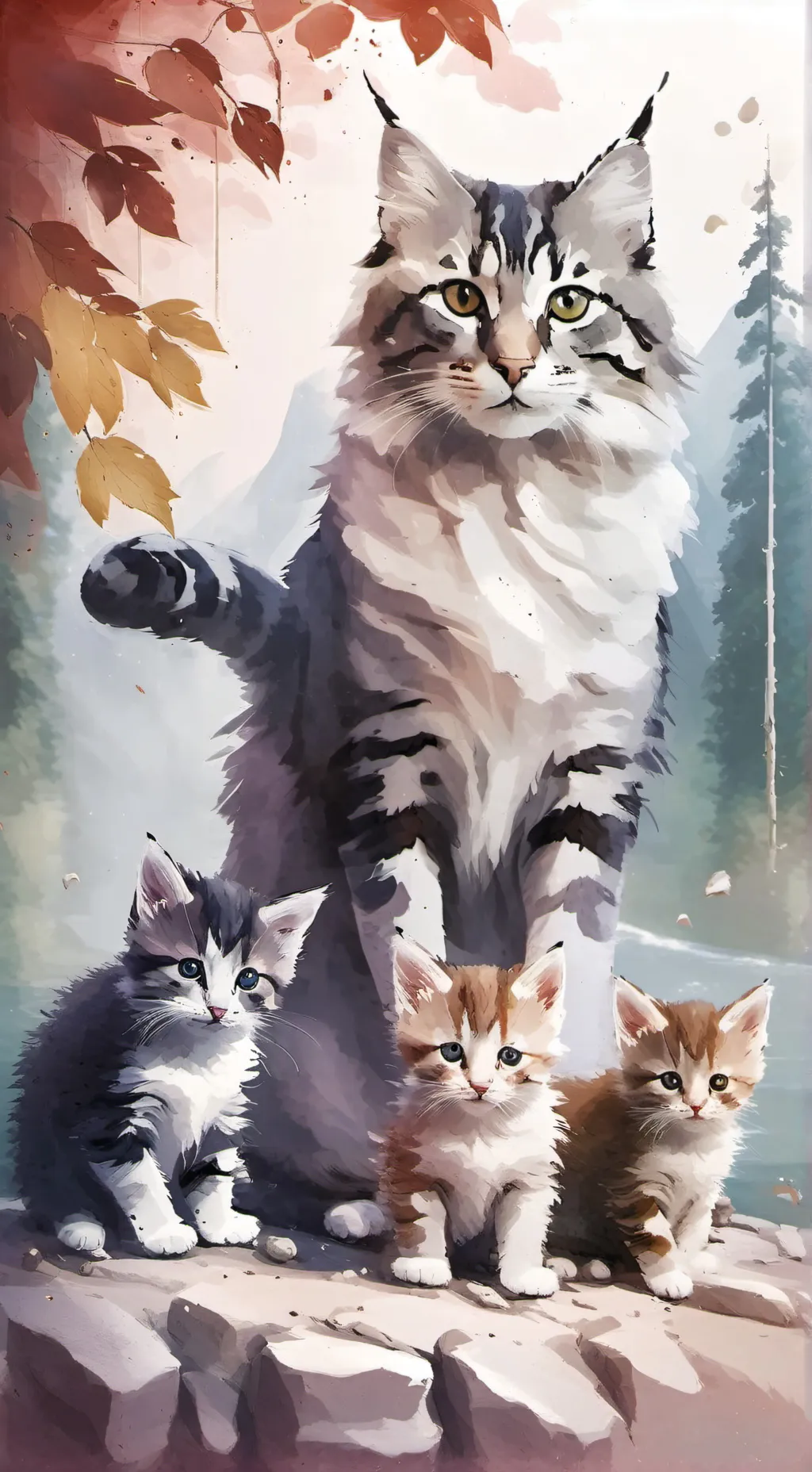 ai character: kittens and mom background