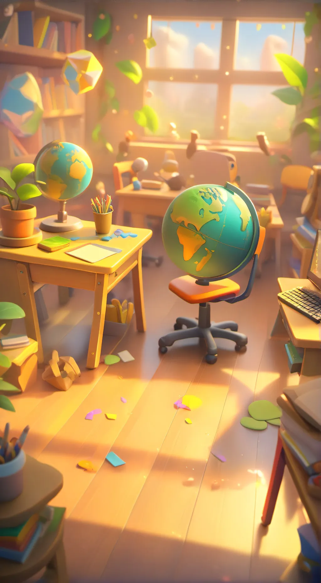 ai character: classroom  background