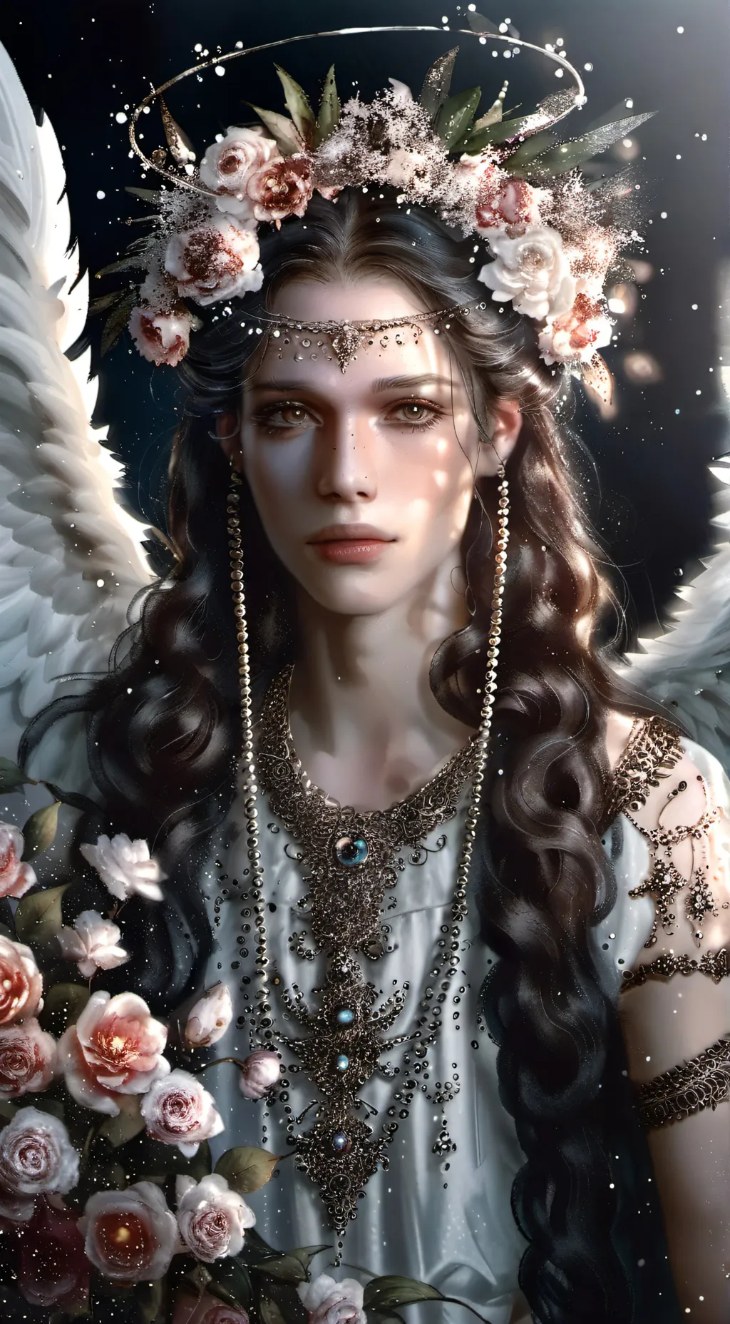 ai character: angel caida background