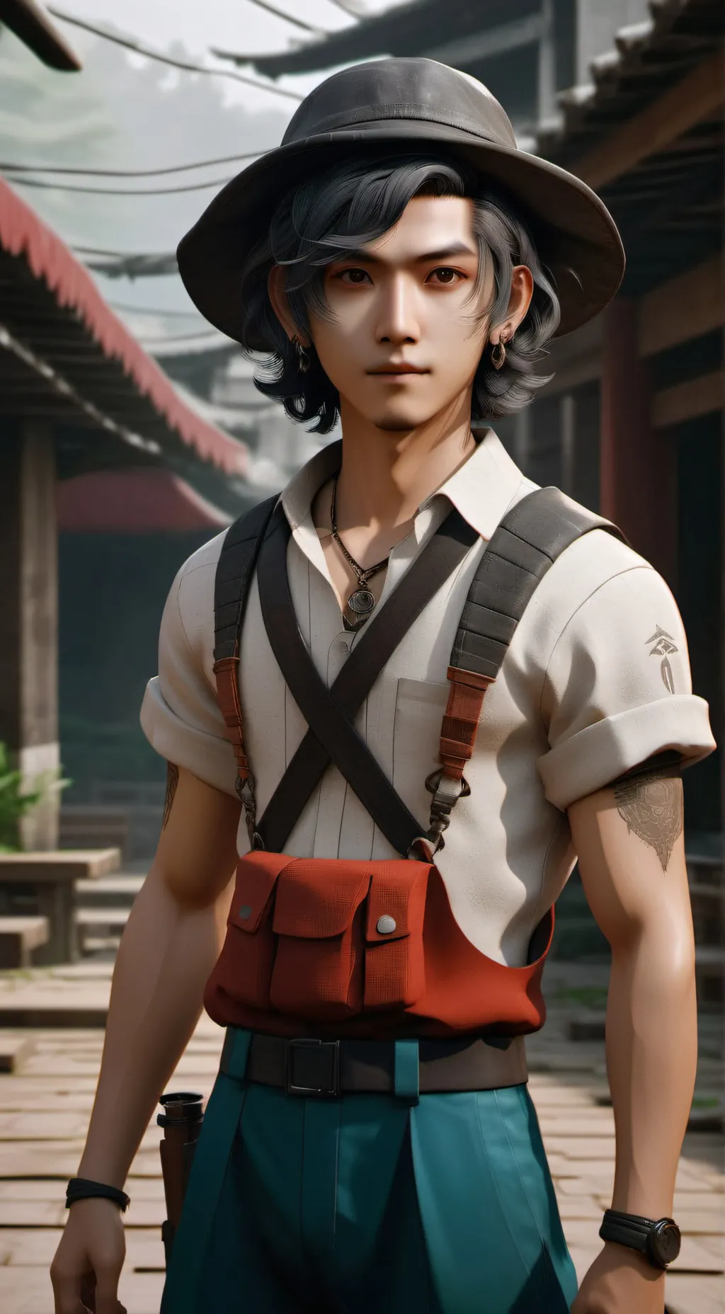 ai character: squid game  background