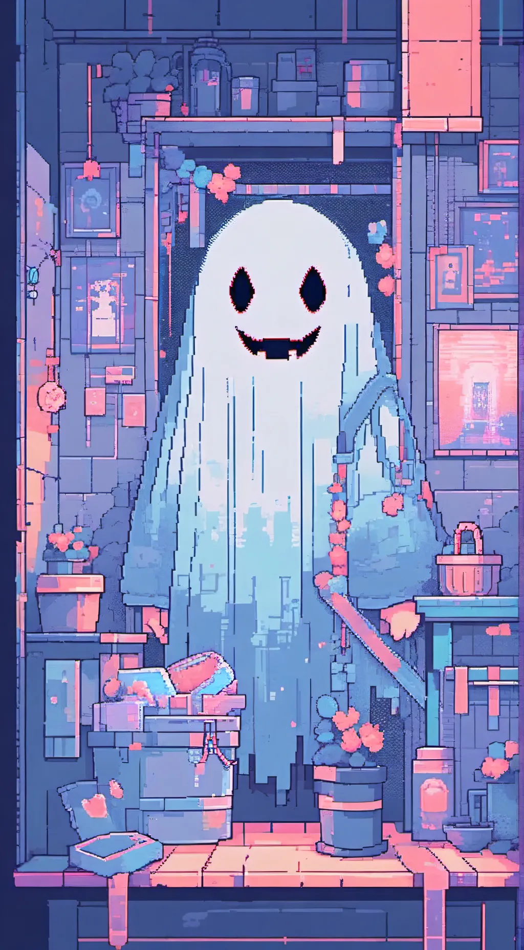 ai character: ghost  background