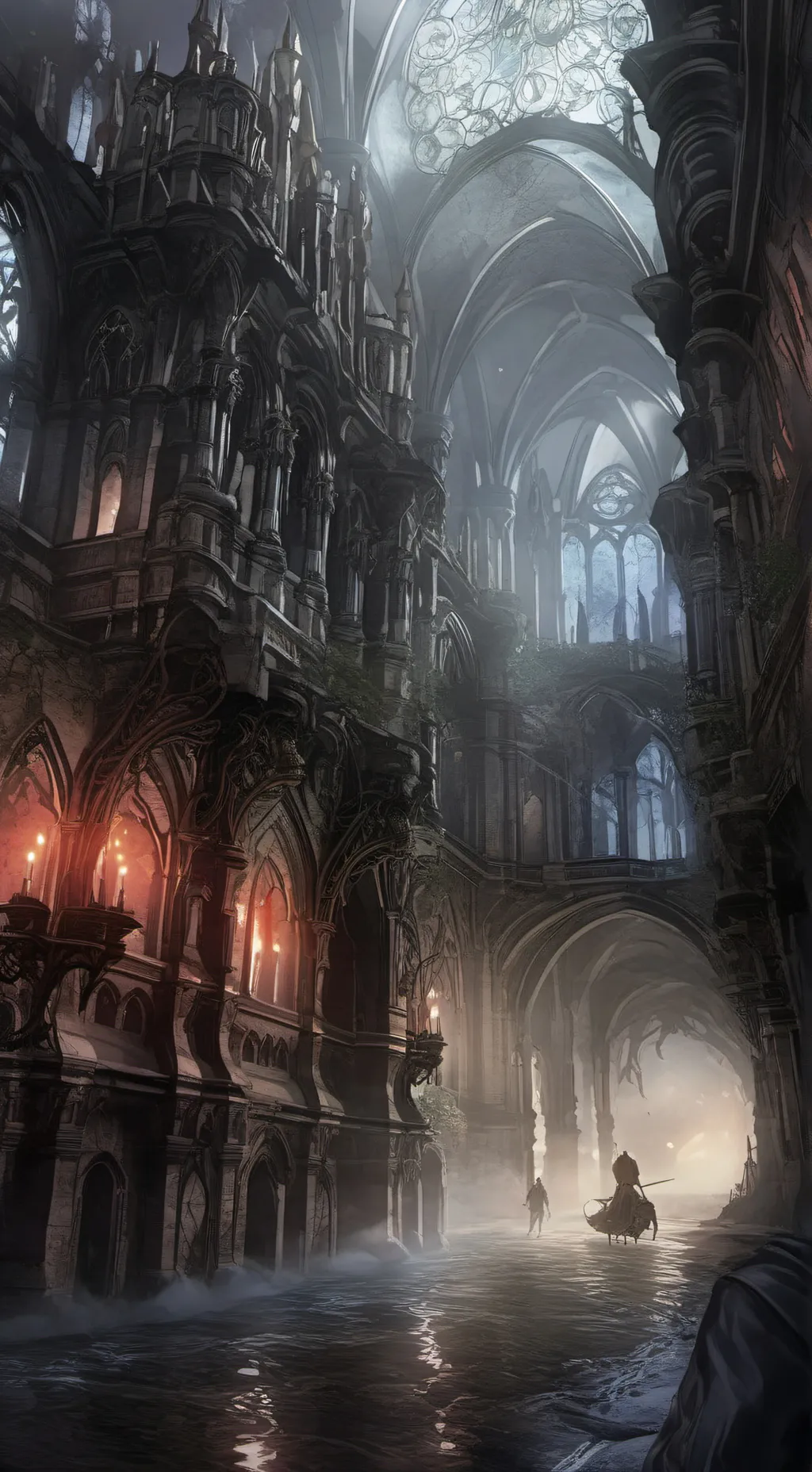 ai character: castelo assombrado background