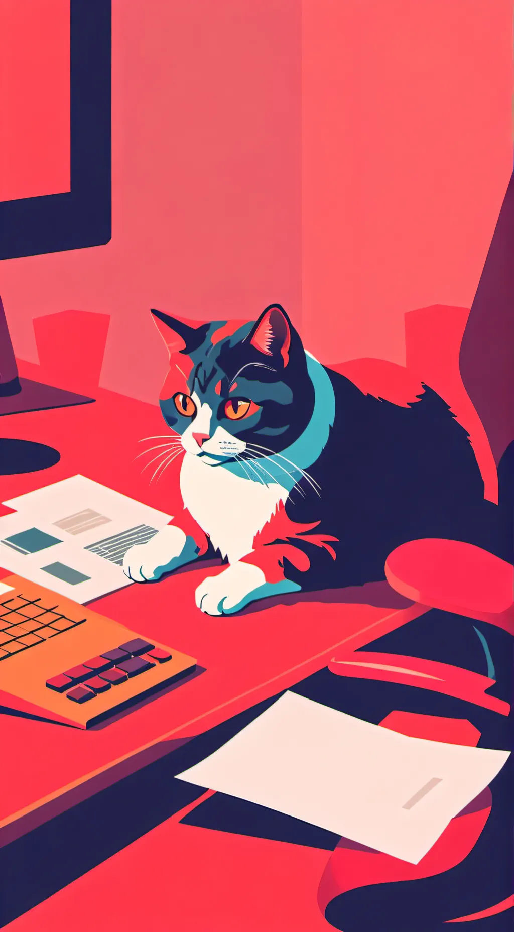 ai character: News cat background