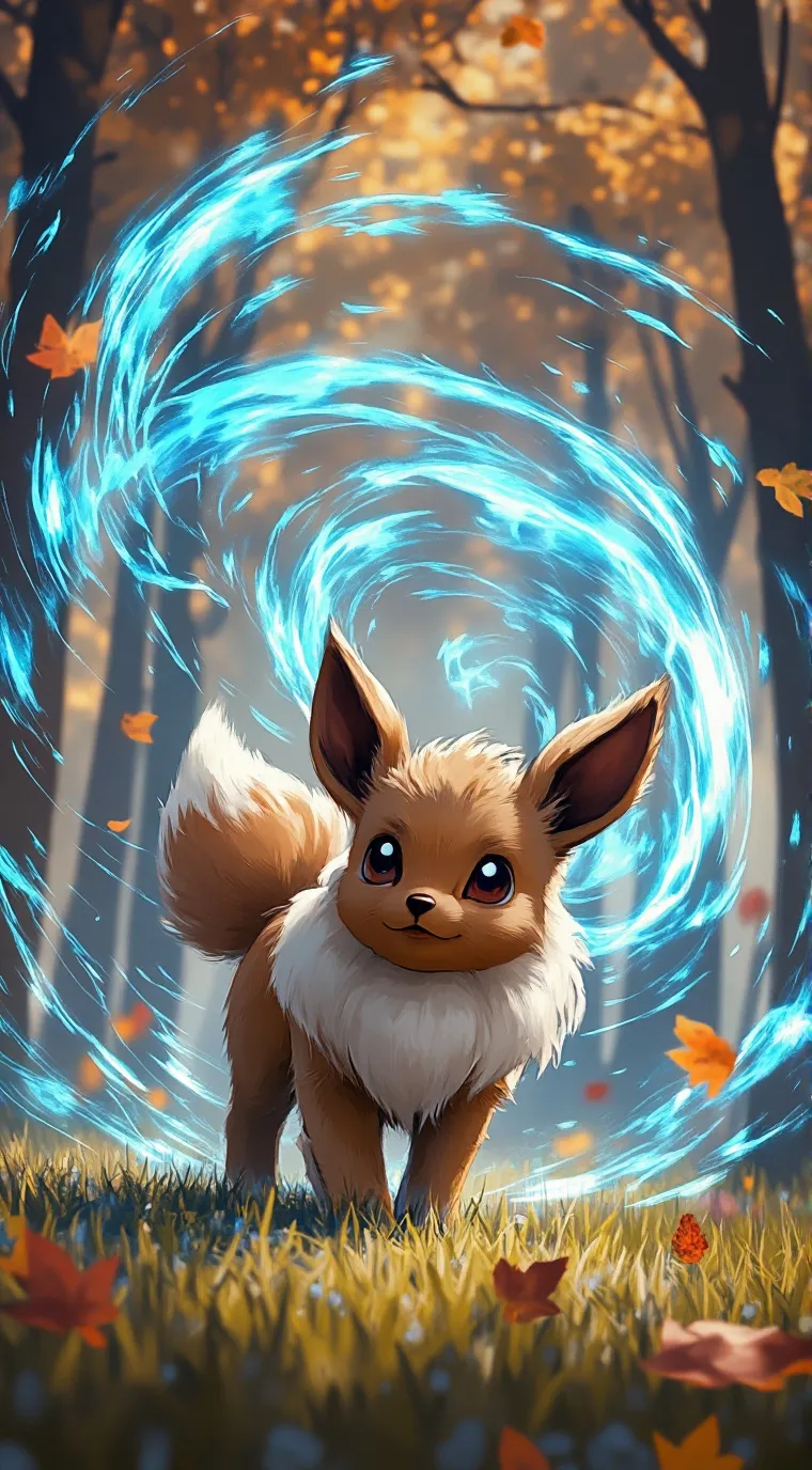 ai character: Eevee  background